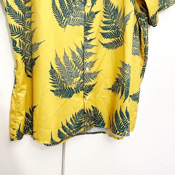 DESIGN IN ITALY silky feel Hawaiian tropic print short sleeve button up shirt 2X - Picture 3 of 8